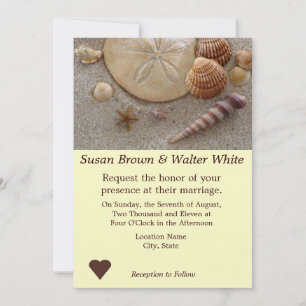 Beach Shells Theme Wedding Invitation