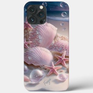 Beach Shells Trendy Modern Girly Personalised Name iPhone 13 Pro Max Case