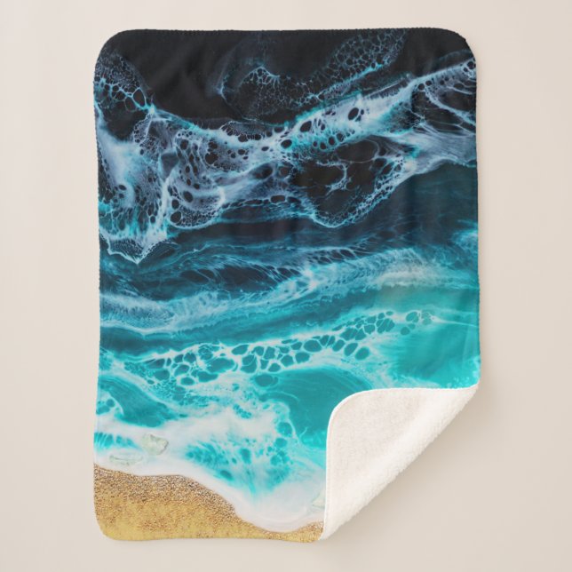 Beach  sherpa blanket (Front)