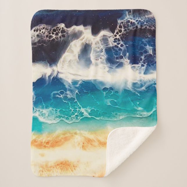 Beach  sherpa blanket (Front)