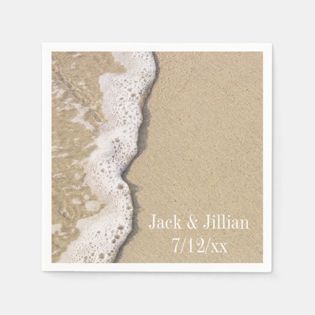 Beach Shore Custom Cocktail Napkins (Front)