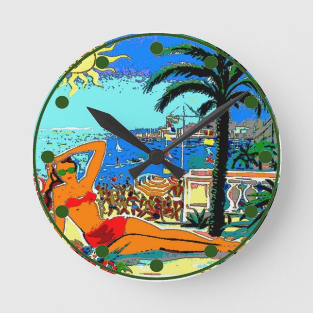 Beach, Shore Round Clock (Front)