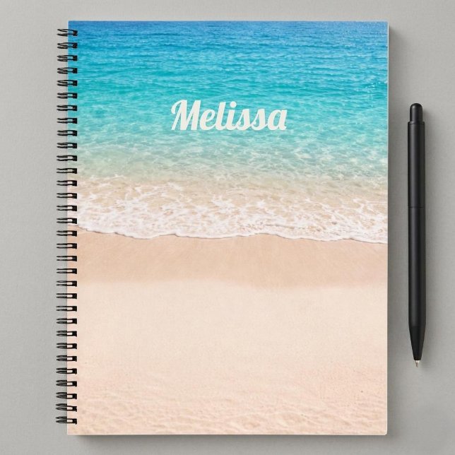 Beach Shoreline Custom Name Notebook (Creator Uploaded)