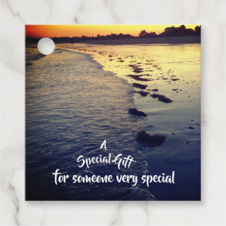 Beach Shoreline Sunset Favour Tags