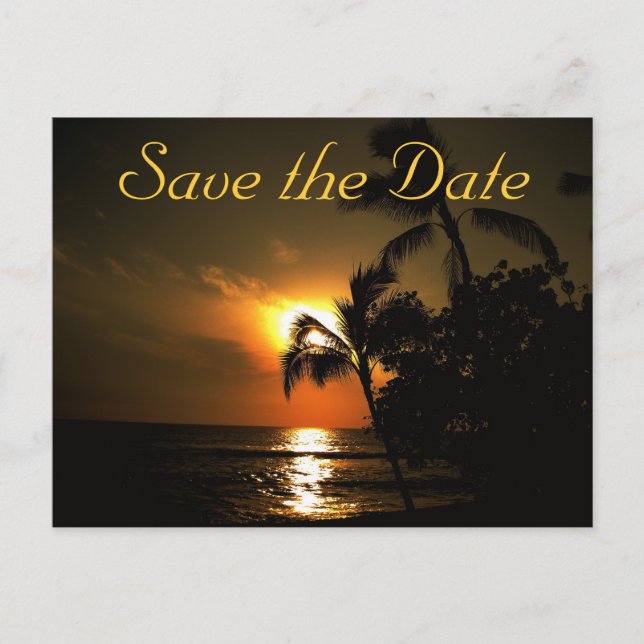 Beach Shoreline Wedding Announcement Postcard (Front)
