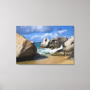 Beach side at Virgin Gorda, British Virgin Canvas Print