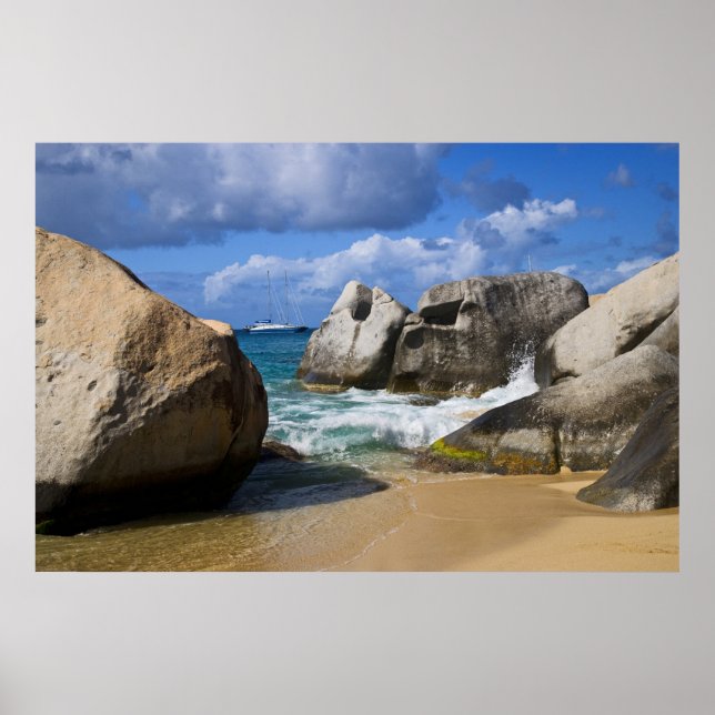 Beach side at Virgin Gorda, British Virgin Poster (Front)