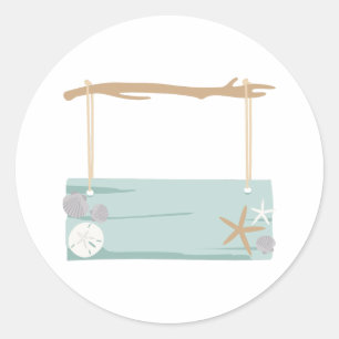 Beach Sign Classic Round Sticker