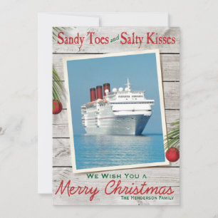 Beach Sign Merry Christmas Card