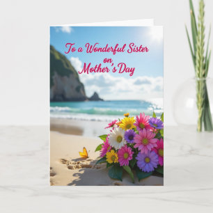 Beach Sister Mothers Day Card