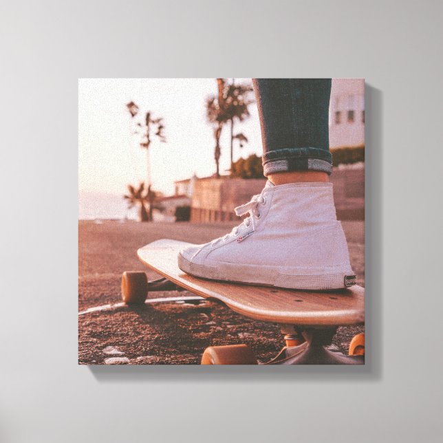 beach skating canvas print (Front)