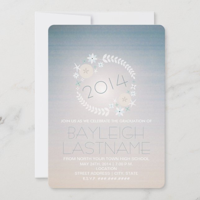 Beach Sky 2014 Graduation Photo Announcement (Front)