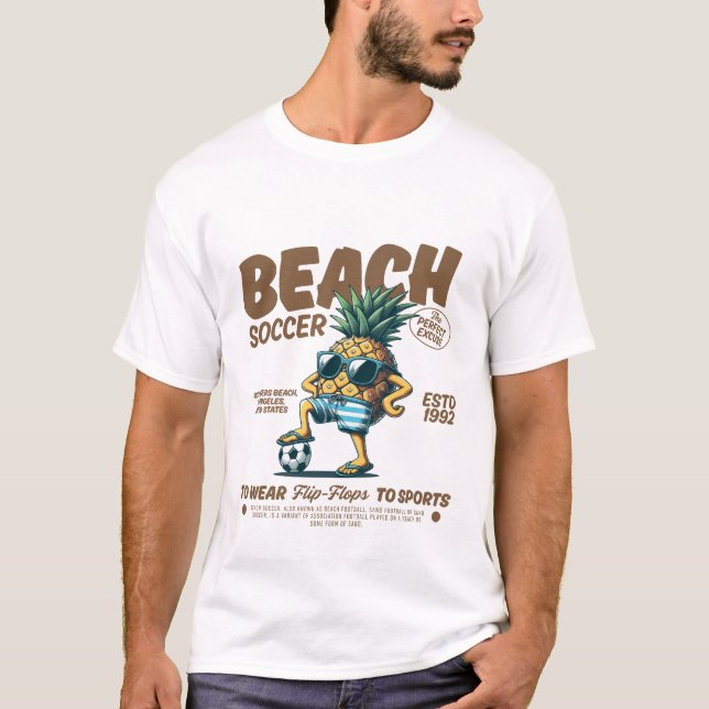 Beach Soccer and flip-flops T-Shirt (Front)