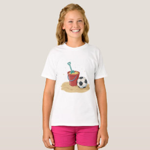 Beach Soccer Bucket and Ball in the Sand T-Shirt