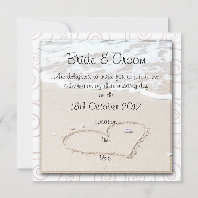 BEACH square Wedding Invitation (Front)