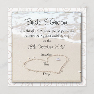 BEACH square Wedding Invitation