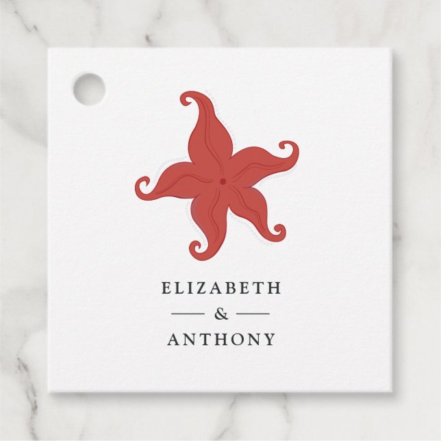 Beach Starfish Favour Tags (Front)