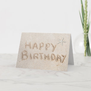 Beach Starfish Happy Birthday Card