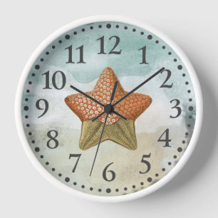 Beach Starfish Nautical Clock