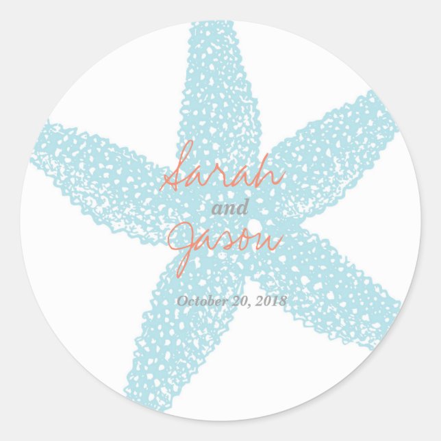 Beach Starfish Sticker 3" round (Front)