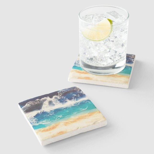 Beach  stone coaster (Side)