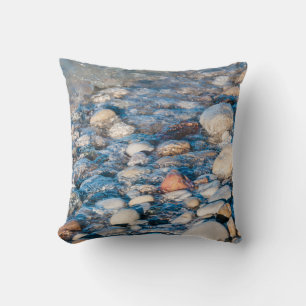 Beach stones on the lake shore cushion