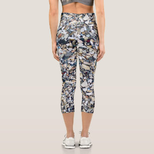 Beach Stones Pebbles Capri Leggings
