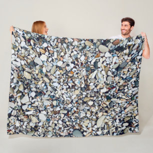 Beach Stones Pebbles Fleece Blanket