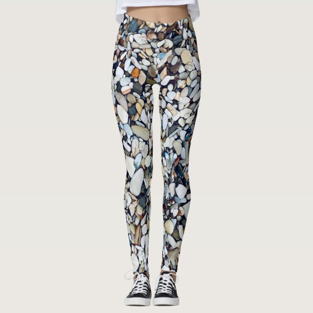 Beach Stones Pebbles Leggings (Front)