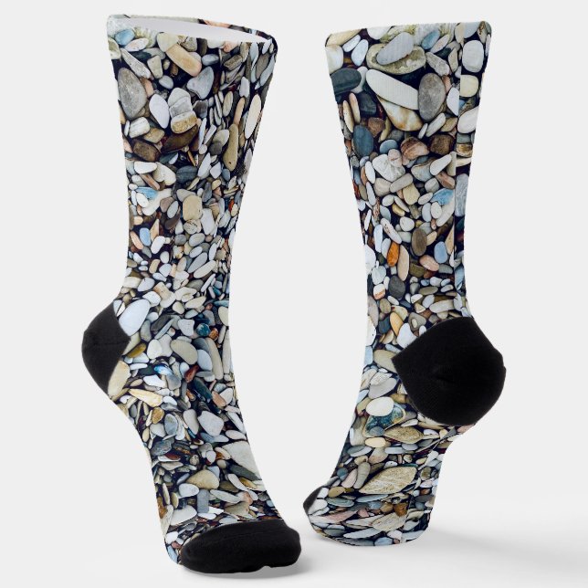 Beach Stones Pebbles Socks (Angled)