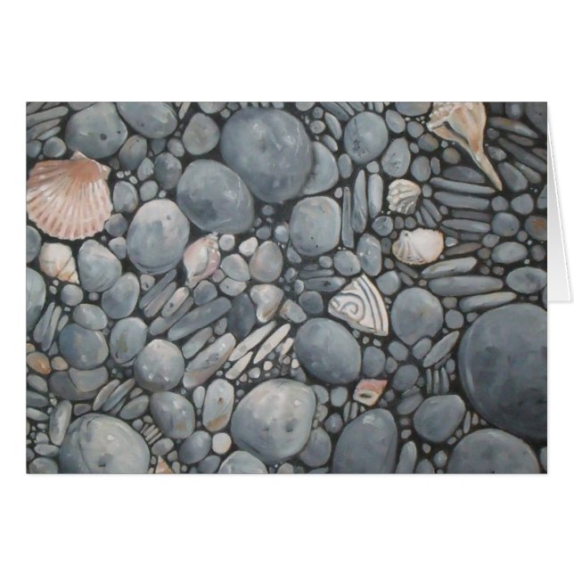 Beach Stones Shells Pebbles Rocks Painting Art (Front Horizontal)