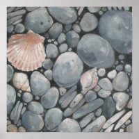 Beach Stones Shells Pebbles Rocks Painting Art