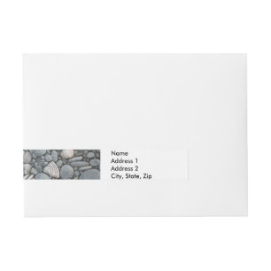 Beach Stones Shells Pebbles Rocks Painting Art Wraparound Address Label