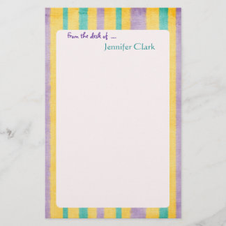 Beach Stripes Custom Name Personalised Stationery