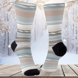 Beach Style Pastel Striped Pattern Socks