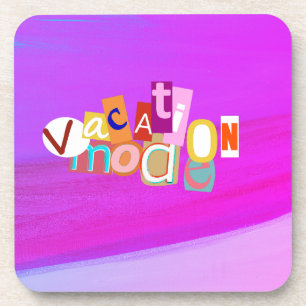 Beach Style Retro Vacay Mode  Coaster