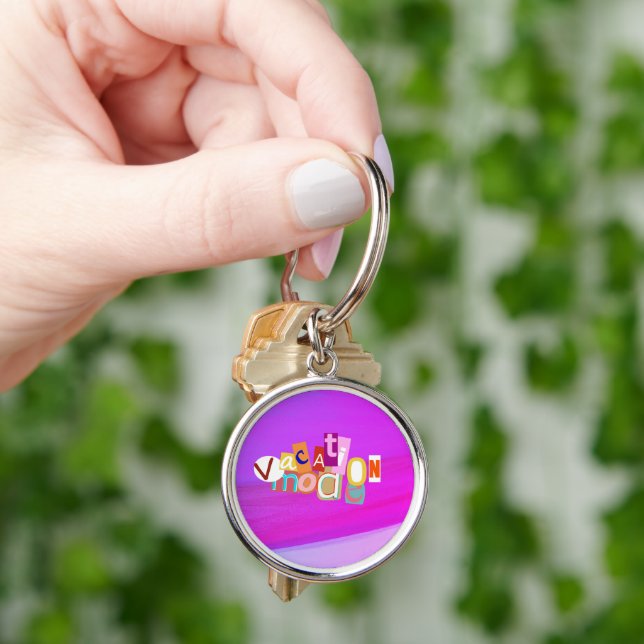 Beach Style Retro Vacay Mode  Key Ring (Hand)