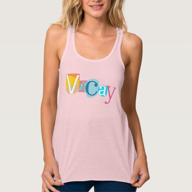 Beach Style Retro Vacay Mode  Singlet (Front)