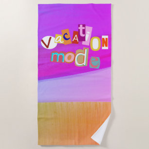 Beach Style Retro Vacay Mode Towel