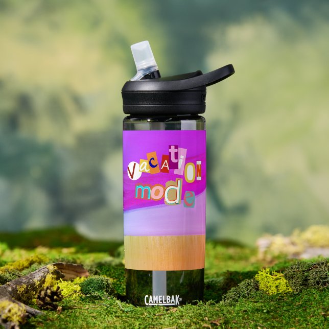 Beach Style Retro Vacay Mode  Water Bottle (Outdoor (Rotated))