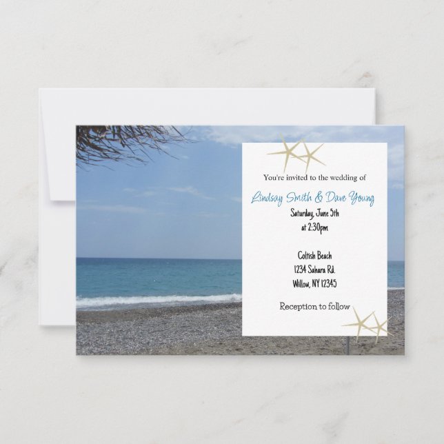 Beach Style Wedding Invitation (Front)