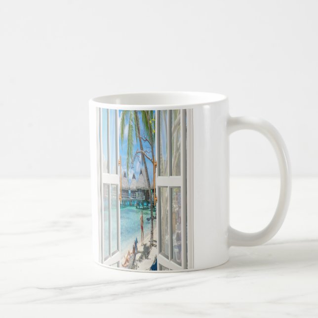 Beach Summer Cafe Coffee Mug (Right)