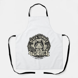 Beach Summer Cat Funny Cat Graphic - Beach Summer  Apron
