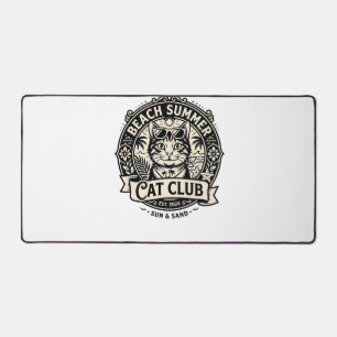 Beach Summer Cat Funny Cat Graphic - Beach Summer  Desk Mat