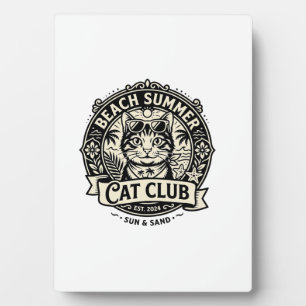Beach Summer Cat Funny Cat Graphic - Beach Summer  Plaque