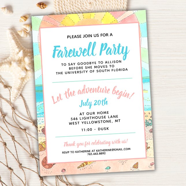 Beach Summer Farewell Party Invitation (Creator Uploaded)