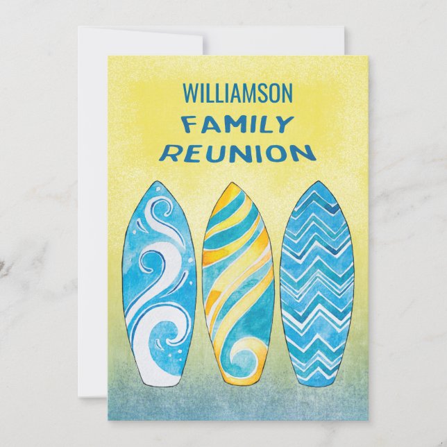 Beach Summer Fun Family Reunion Picnic Invitation (Front)
