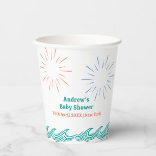 Beach Summer Here Comes The Son Baby Shower Paper Cups