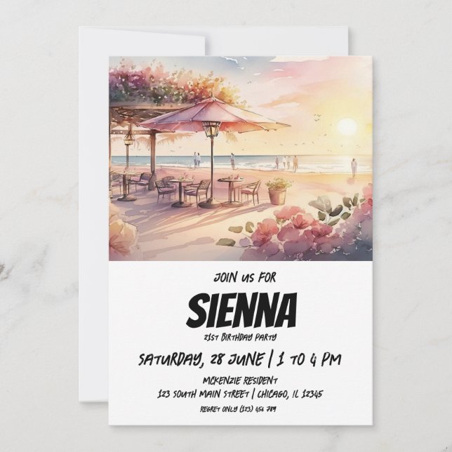 Beach Summer Party Invitation (Front)
