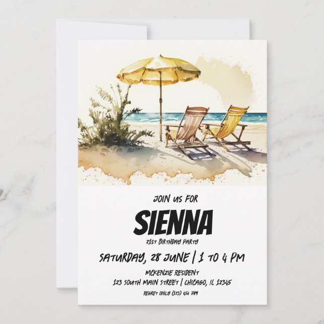 Beach Summer Party Invitation (Front)